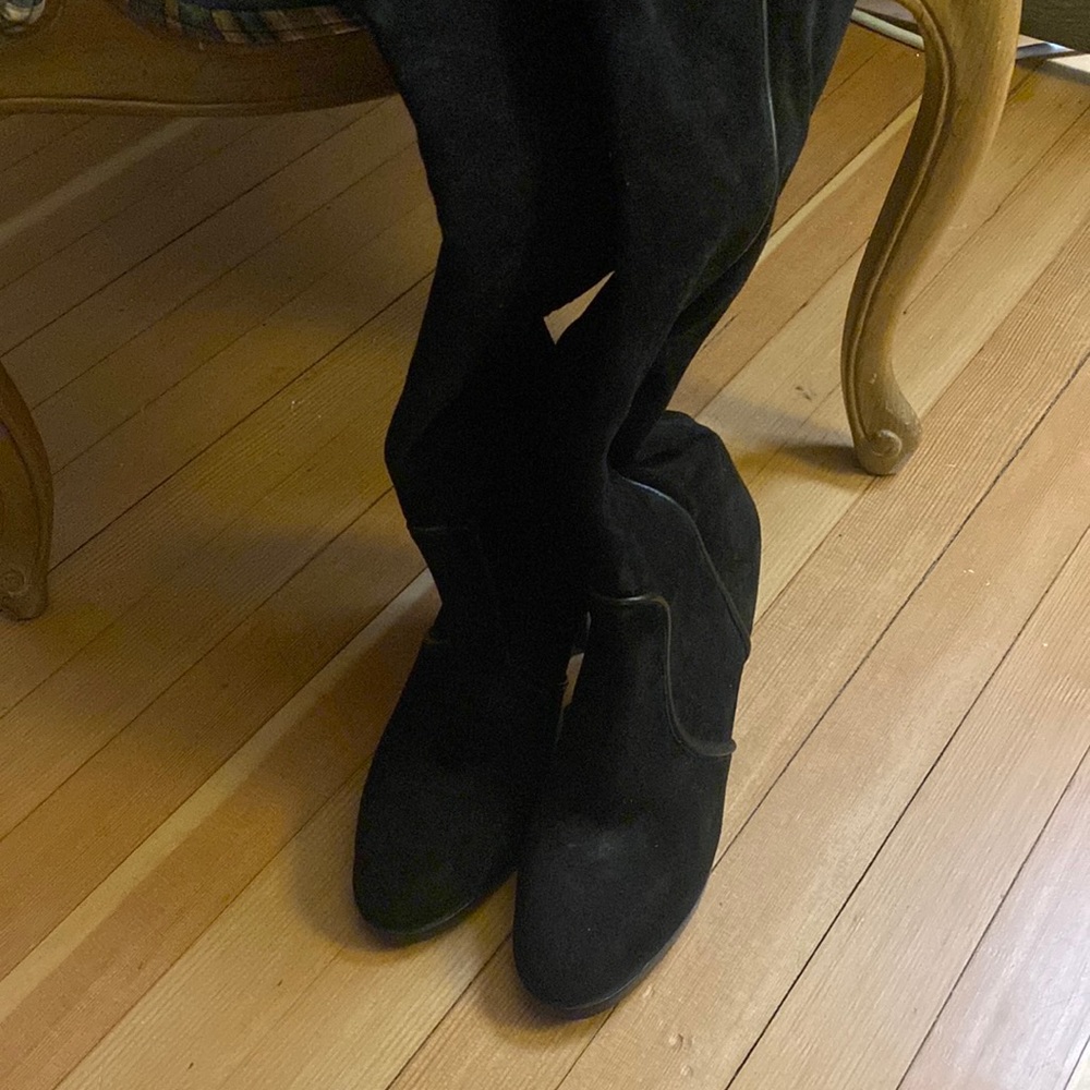 Michael Kors black over the knee suede boots